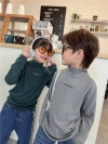 2022 Autumn and Winter new Children's high-neck base layer T-shirt, trendy and high-end three-dimensional letter long-sleeved T-shirt for boys, girls and babies Specification image
